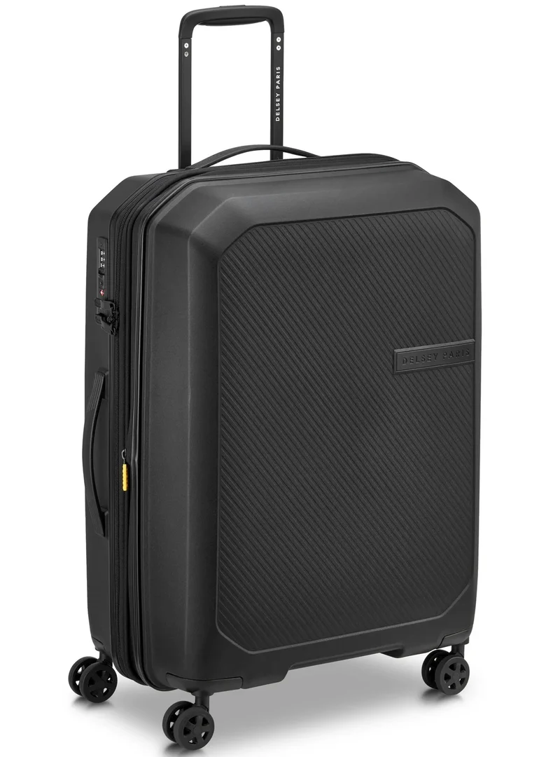 DELSEY Paris Anvers 65 Cm Medium 4-Double-Wheeled Expandable Check-In Luggage Trolley Case - Black